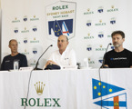 Rolex Sydney Hobart 2021 Press Conference - Cruising Yacht Club of Australia - (l to r) Jules Hall, Matt Allen and Christian Beck